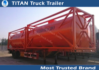 20ft 40ft Container diesel fuel tank trailer with carbon steel tank body supplier