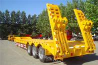 Heavy duty tri - axle 80 tons gooseneck low bed trailer for construction machinery supplier