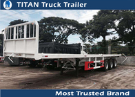 Tri - axle 40ft high bed platform flatbed utility trailers with 45 tons load capacity supplier