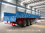 Titan drop side 3 axle 40tons semitrailer ,cargo flatbed with side wall semitrailer supplier