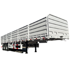 Tri Axle removable Flatbed Trailer with Side Wall for Loading 40 Ton Bulk Cargo for Sale supplier