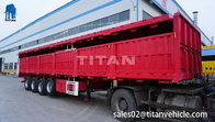 TITAN VEHICLE 3 axle Multi-function flatbed trailer with grill wall for sale supplier