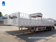3 axle fence livestock semi truck trailer for sale TITAN VEHICLE supplier