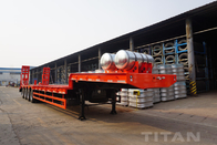 4 Axles Low bed Trailer with low bed trailer air suspension for sale supplier