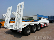 3 axles low loader semi trailer with fuwa axle  carry construction equipment for sale supplier