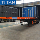 TITAN 3 axle 50 ton flatbed trailers with container lock flatbed semi trailer supplier
