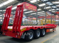 Heavy Tractor 3 Axle lowbed Semi Trailer  60 Ton Low Bed Trailer supplier