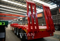 Heavy Tractor 3 Axle lowbed Semi Trailer  60 Ton Low Bed Trailer supplier