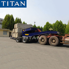 Titan 3 lines 6 axles low bed trailer with dolly heavy duty lowbed trailer supplier