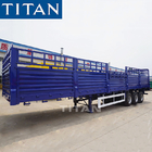 TITAN 3 axles dry cargo fence semi trailer grain/livestock trailer for sale supplier