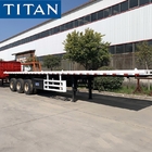 3 axles flat container trailer TITAN high quality flatbed container carrier trailer for sale supplier
