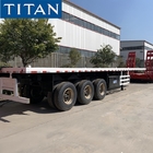3 axles flat container trailer TITAN high quality flatbed container carrier trailer for sale supplier