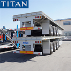 TITAN tri axle 20/40ft flat deck platform flatbed semi trailer price supplier