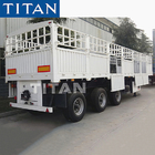 fence semi trailer 3 axle cargo animal transport  trailers for sale supplier