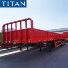 3 Axle Flatbed Trailer with Long Side Wall Fence for Sale in Sudan supplier