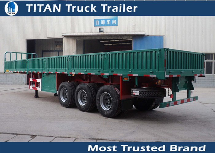 20FT 40FT Flatbed Flatbed Semi Trailerwith side wall , long flat bed trailers supplier