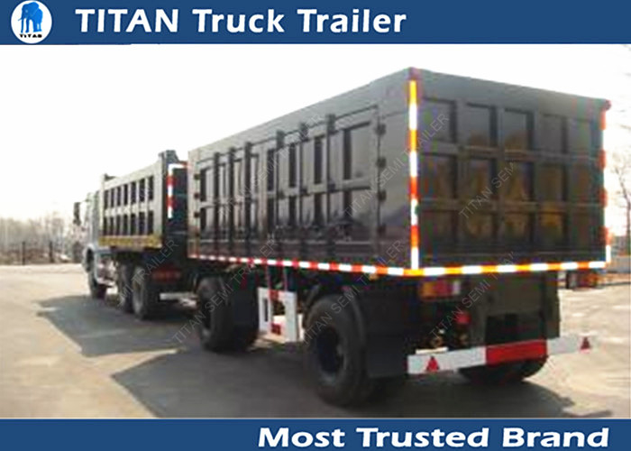 Sand , stone transportation heavy duty cargo box trailer draw bar with 2 axles supplier
