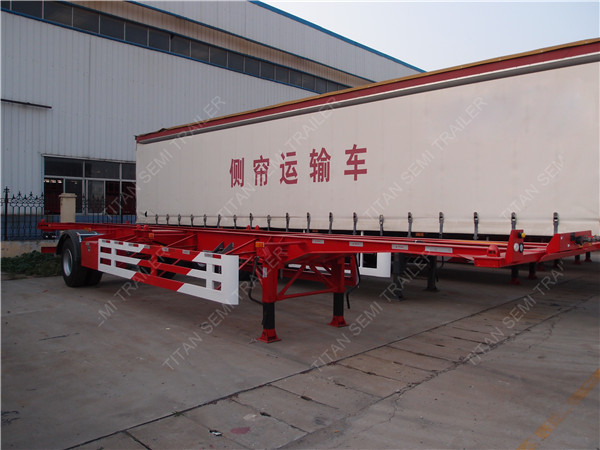 Single Axle Container Trailer Chassis With A 40 Tons Load Capacity supplier