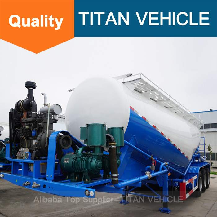 Lime Powder Trailer Tanker ， Bulk Fly Ash Trailer ，  Land plaster tank trailer | Titan Vehicle supplier