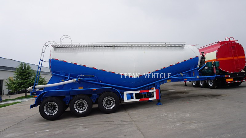 TITAN VEHICLE 40 ton Dry Bulk Cement Powder Tanker Semi Trailer With Engine for sale supplier