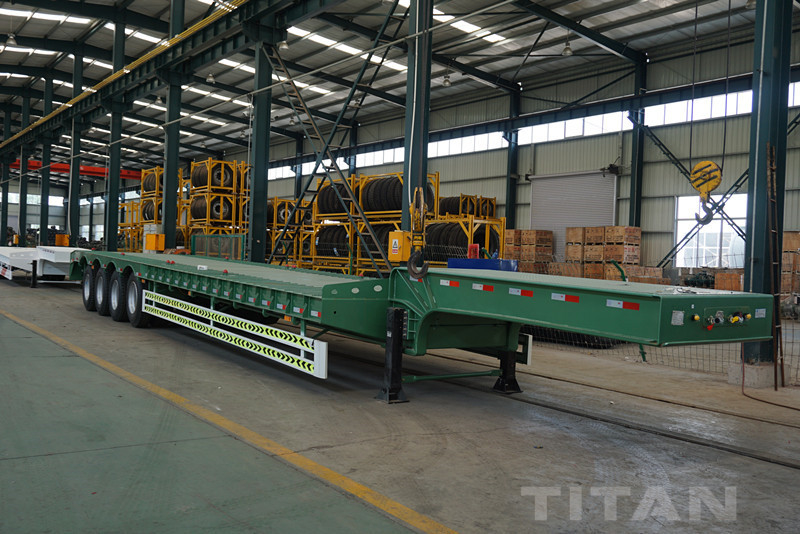 LOW BED TRAILERS 4 AXLES with lowboy truck dimensions for sale supplier