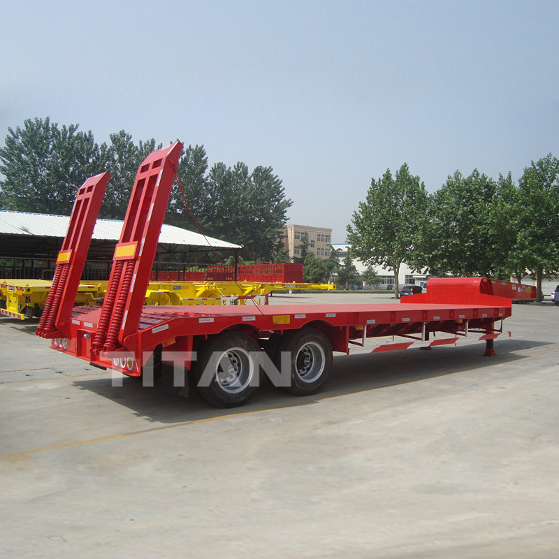 TITAN 2 essieux 50 tonnes semi-remorque à lit bas pour transporter des 75 tonnes et 45 tonnes machines supplier