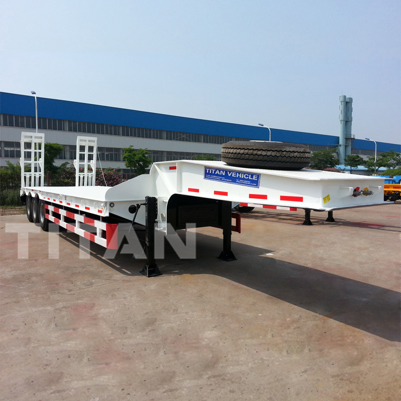 TITAN Tri-essieux 60 tonne semi-remorque lourde à lit bas en transport des excavateurs à vendre supplier