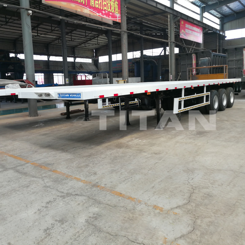3 axle 40 ft flatbed trailer 40 ton flatbed container trailer for sale supplier