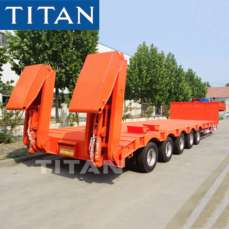 TITAN 5 axles lowbed trailer heavy duty equipment low bed semi trailer supplier