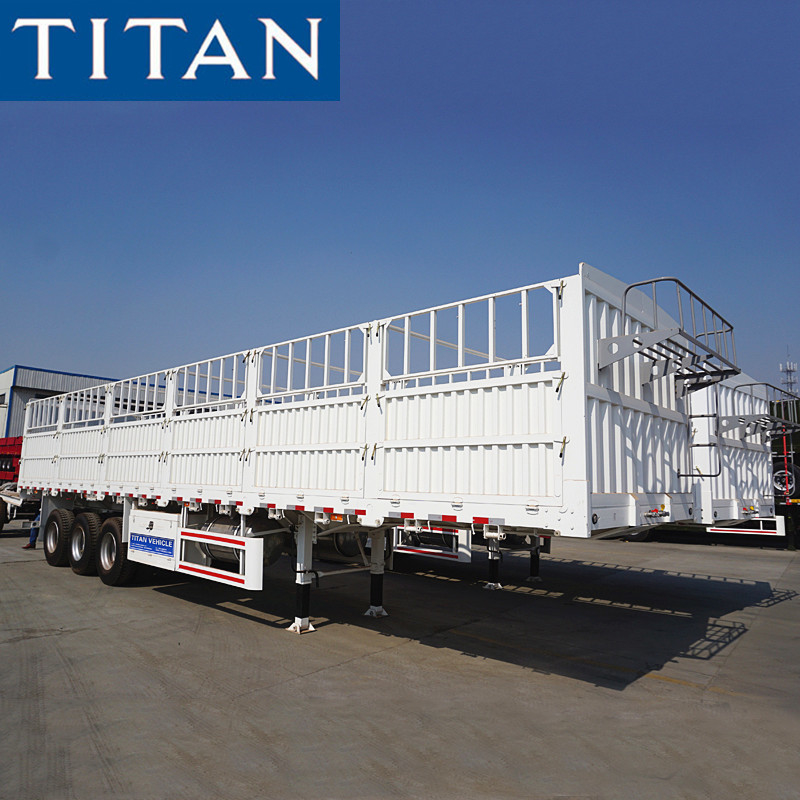 TITAN Dry Cargo Carrier 3 Axles Dropsides Cargo Fence Semi Trailer supplier