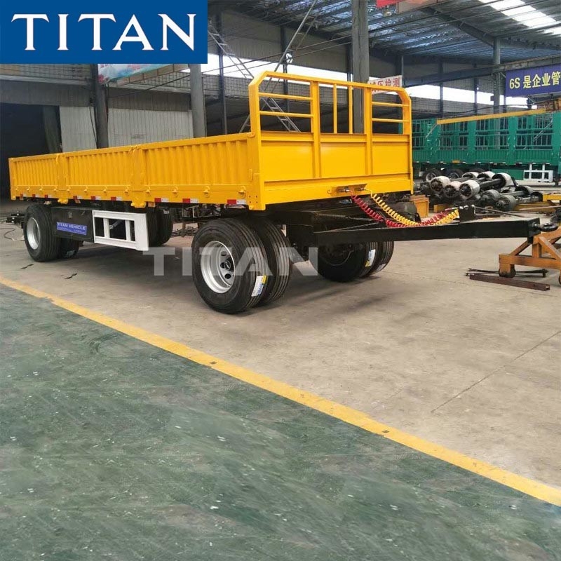TITAN 30 Tons 2 Axles Side Wall Pulling Dropside Drawbar Trailer for Sale supplier