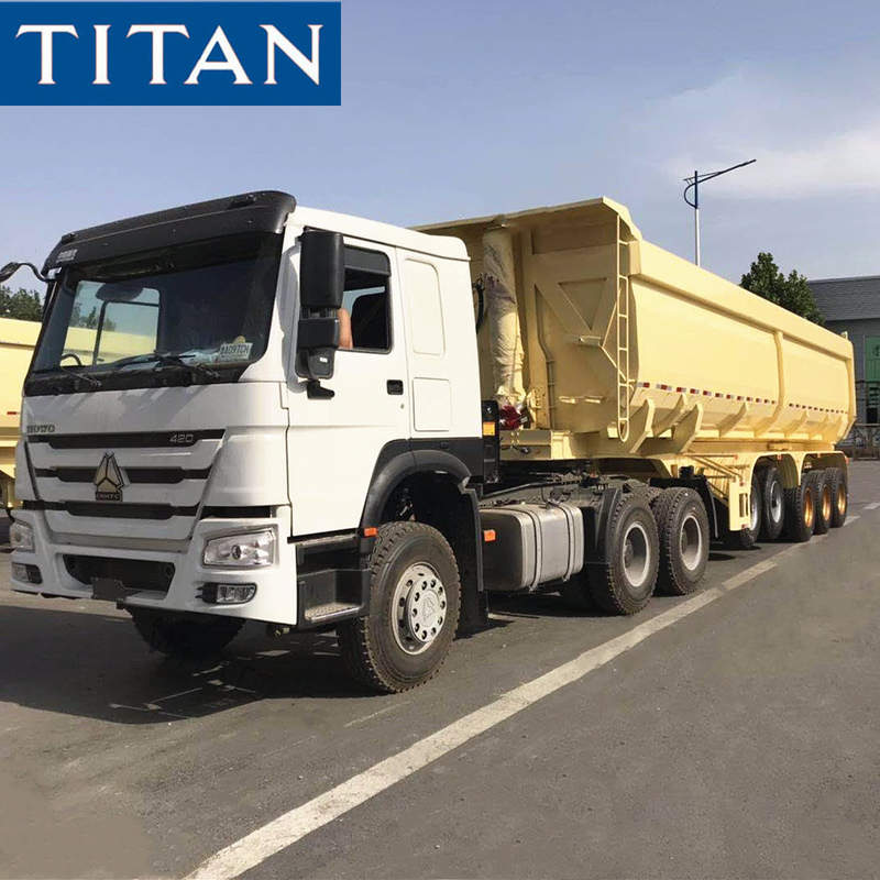 TITAN 5 axle heavy duty tractor tipping dump truck trailer manufacturer supplier