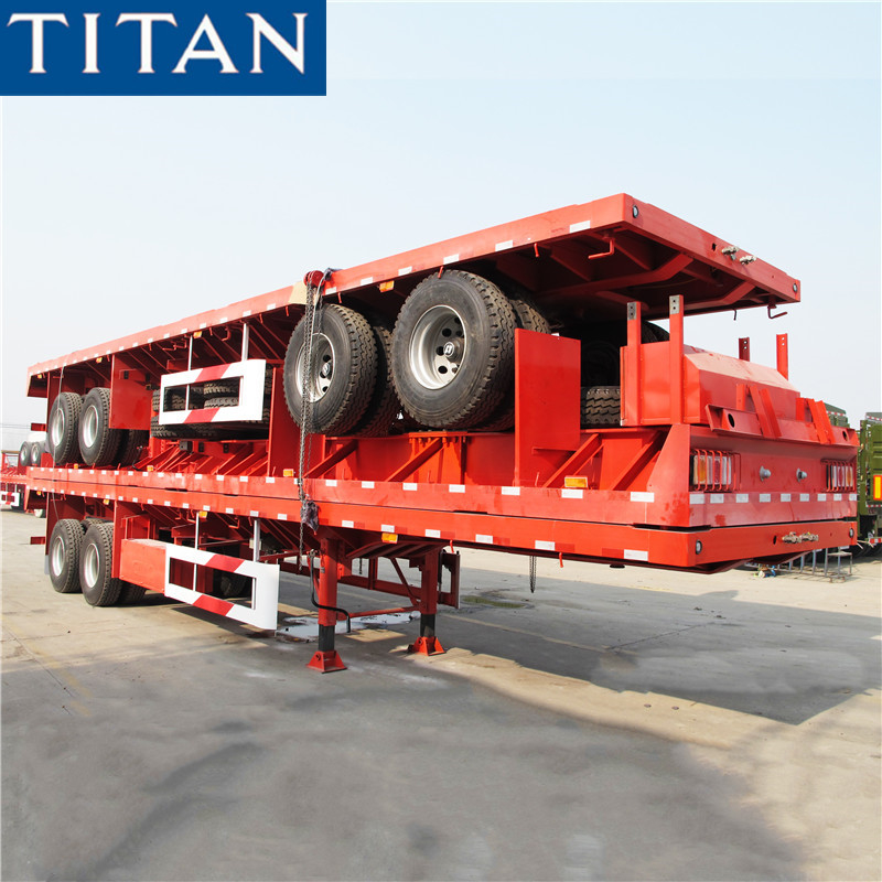 TITAN 40~60 tons bogie suspension commercial Flatbed Semi Trailer manufacturers supplier
