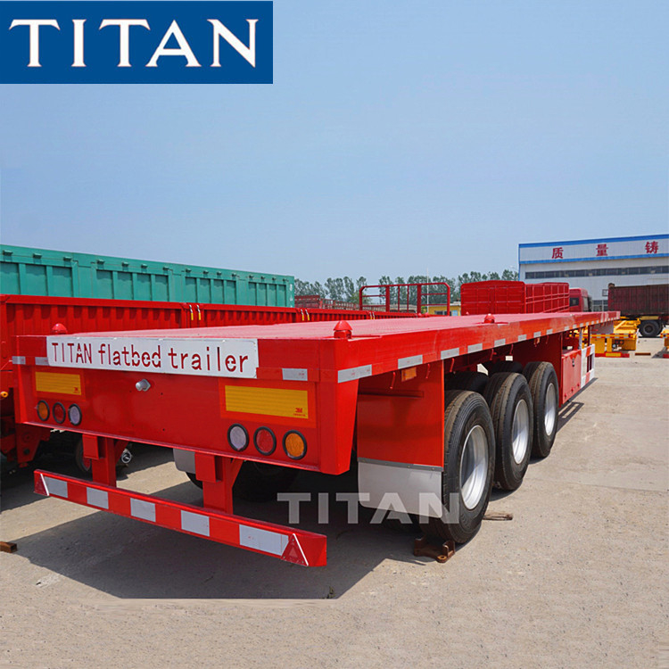TITAN tri axle 40ft flatbed container semi trailer manufacturers supplier