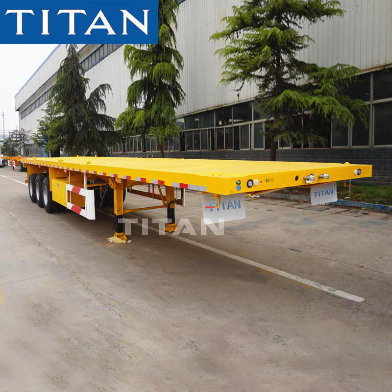TITAN tri axle shipping container commercial flatbed trailer for sale supplier