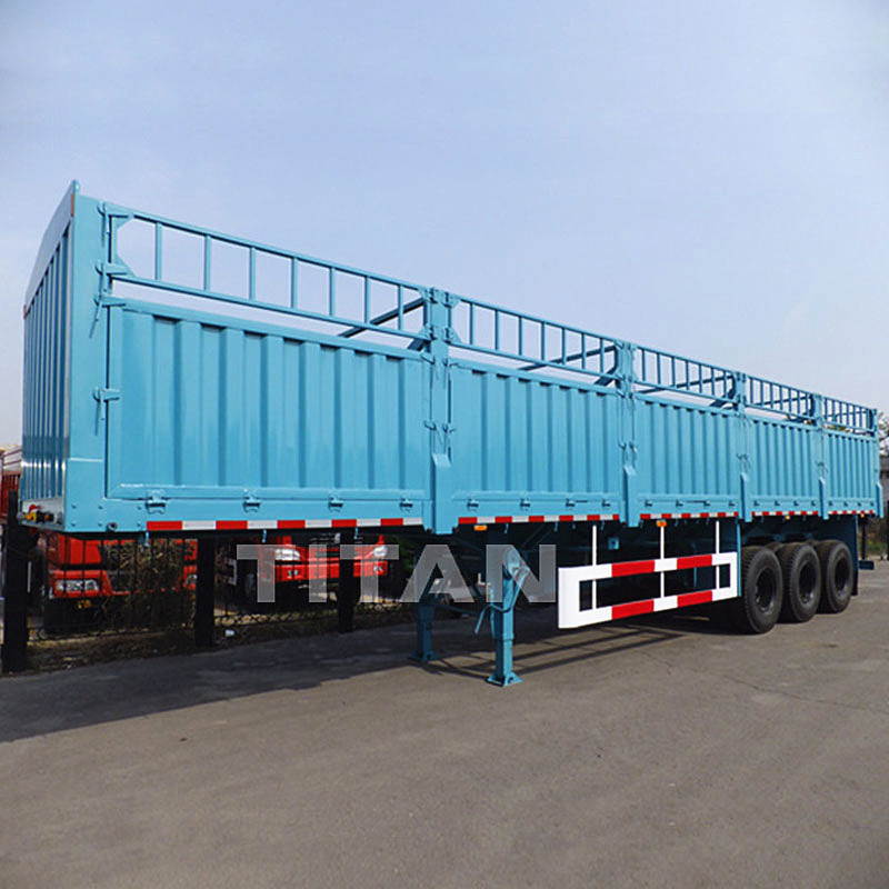 TITAN 50 tons 3 axles fence cargo sugar cane trailers for sale supplier