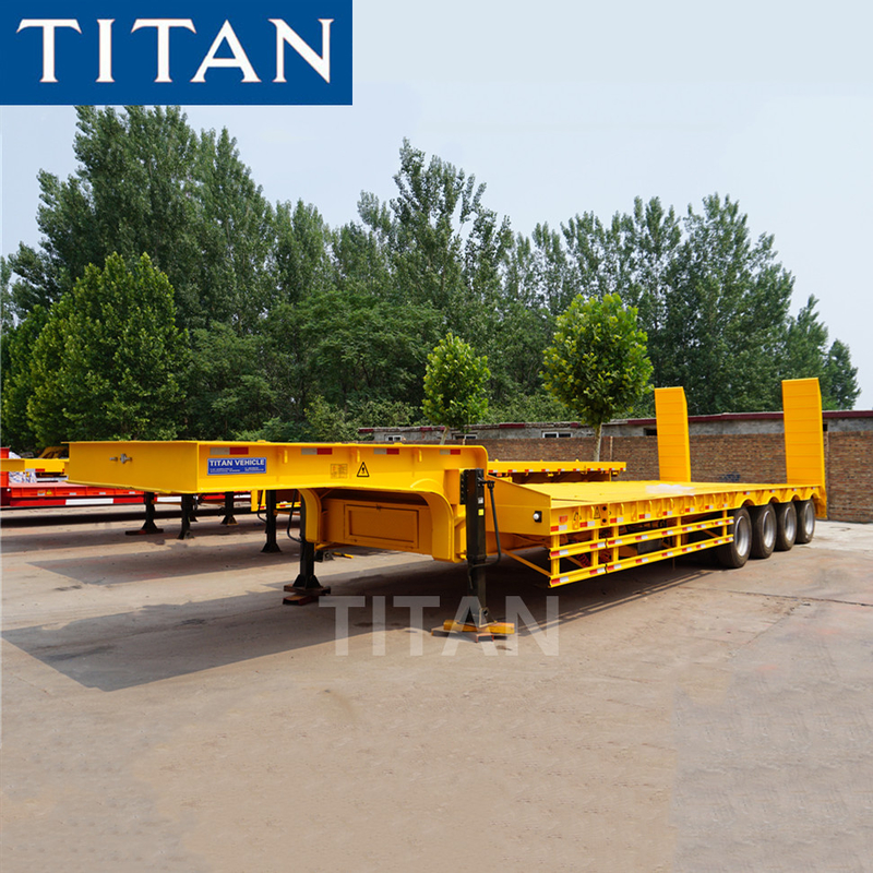 TITAN 4 axle 100 ton Extendable low loader lowbed trailer price supplier