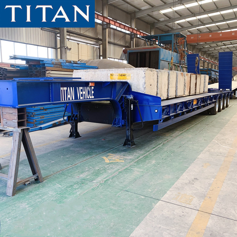 TITAN 4 axle 100 tonne drop deck machine carriers lowbed trailer supplier