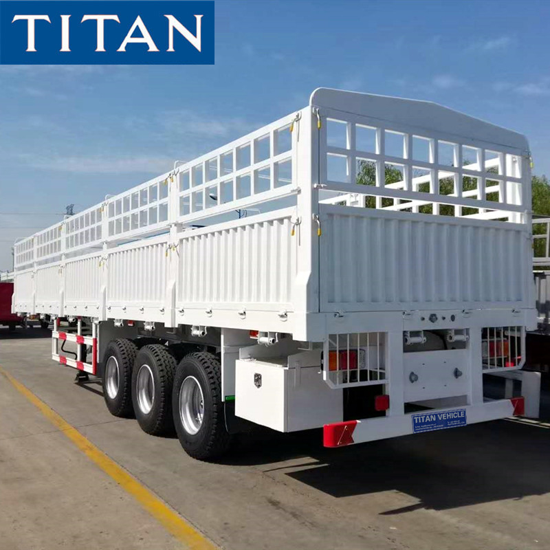 40ft tri axle trailers with dropsides fence semi trailer for sale supplier