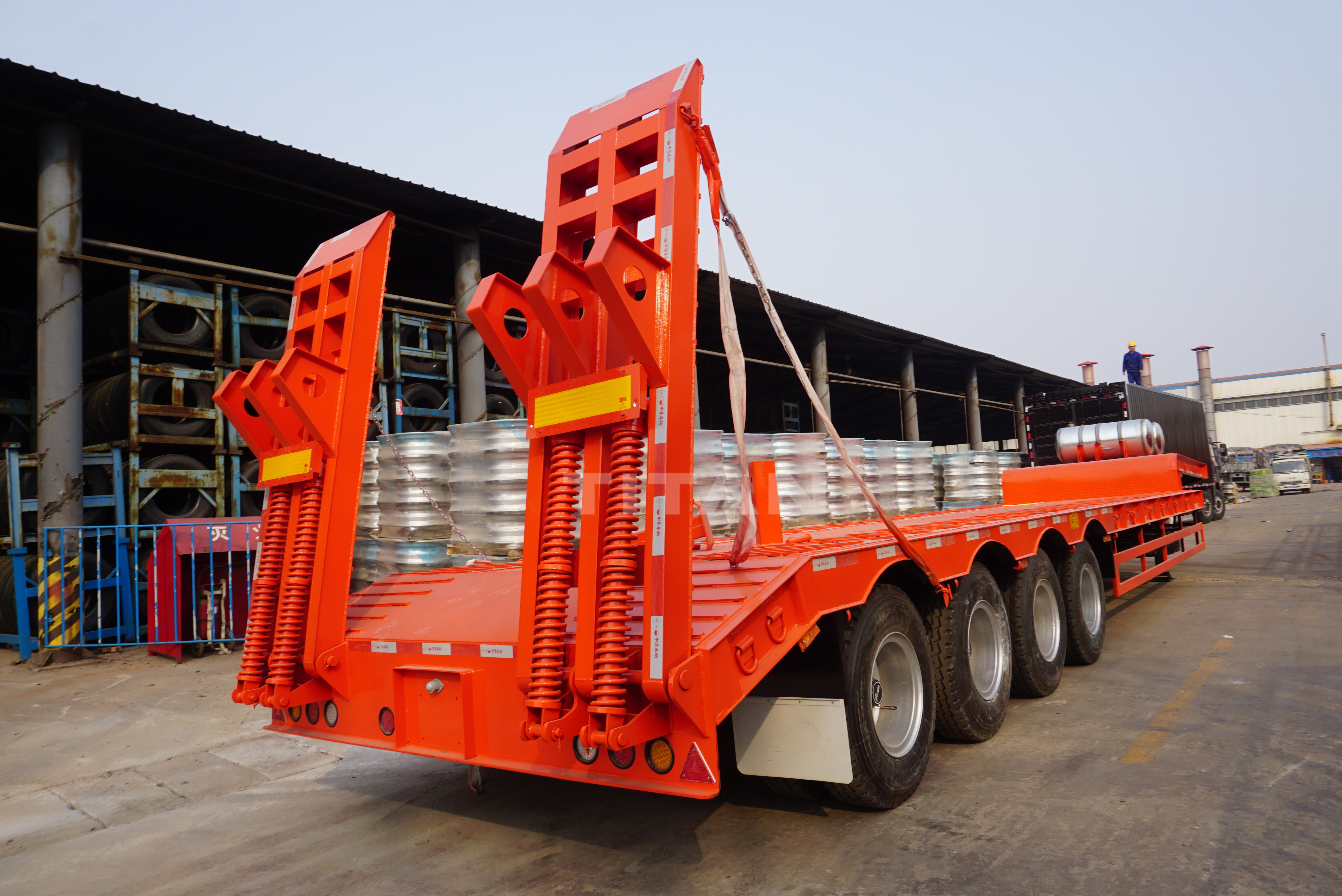 TITAN VEHICLE 4 axles lowbed trailer with 60 ton lowboy trailer for sale