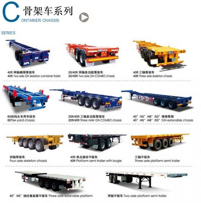 40 Ton tri axle low bed / lowboy semi trailers with ramps , flatbed