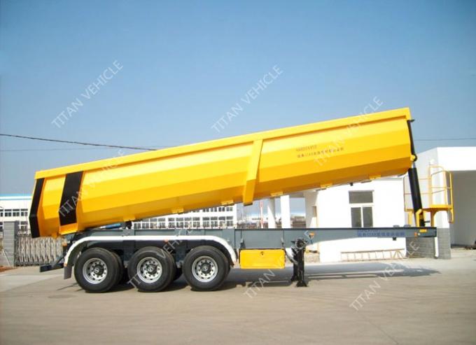 China HYVA Cylinder End Tipper Truck Trailer Rear Dump Tipper Truck Trailer Side Tipping Truck Trailer 