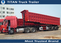 Carbon steel Hydraulic Dump truck trailer , Sand , Stone , Coal dump end trailer supplier