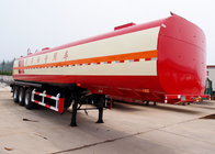 Red , white Carbon steel cooking oil / diesel tank trailer with gooseneck structure supplier