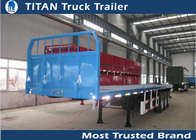 Flatbed semi trailer , tri - axle 40&quot; flatbed truck trailers with front board supplier