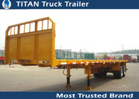 Tri - axle flatbed semi trailer truck for Carry container , hoses , cement bags supplier