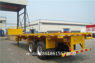 Tri - axle flatbed semi trailer truck for Carry container , hoses , cement bags supplier