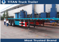 Multi axle 40ft flatbed iso container trailer / gooseneck flatbed trailer supplier