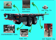 Dual Axles 20 foot extendable flatbed trailer / semi truck flatbed Trailer supplier