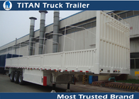 Heavy duty semi trailer , 80 tons flatbed car trailer with dropping side wall supplier